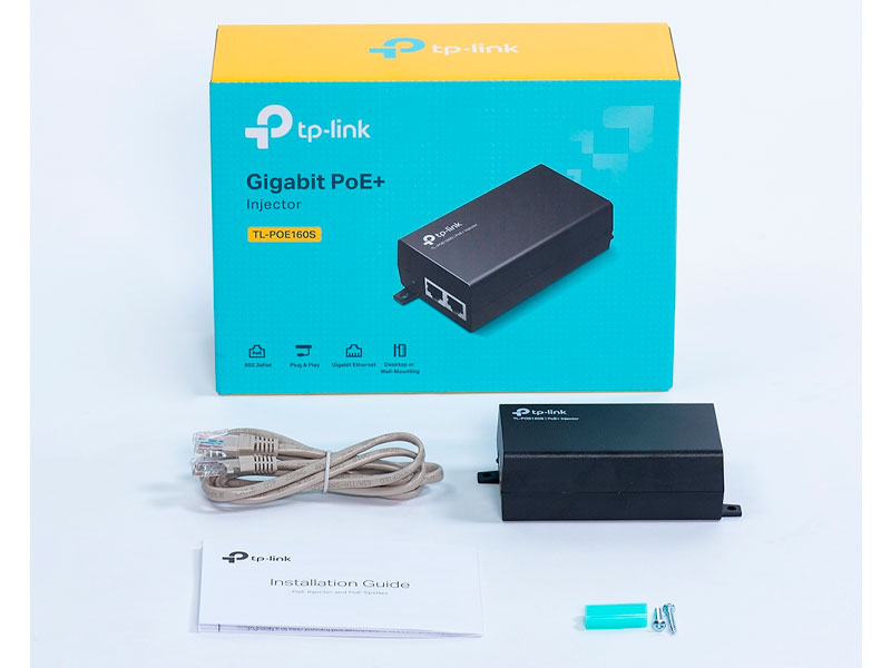 ADAPTADOR TP-LINK POE160S POE+ INJECTOR 802.3 AT/ AF